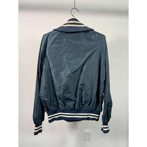 "Retail" Vintage Cotton Belt Division Snap Button Bomber Jacket Navy Blue Medium Men's