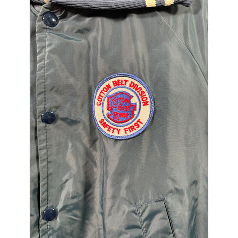 "Retail" Vintage Cotton Belt Division Snap Button Bomber Jacket Navy Blue Medium Men's
