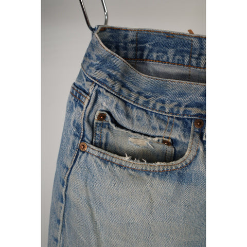 "Retail" Vintage Levi's Straight Leg Denim Jeans Light Blue 33x34