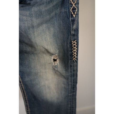 "Retail" Rock Revival Jeremy Boot Detailed Stitching Boot Cut Denim Jeans 38x30.5 Men's