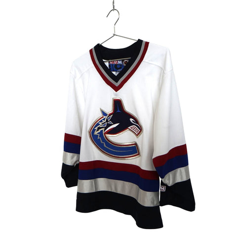 "Retail" Vintage CCM NHL Vancouver Canucks Ice Hockey V-neck Jersey Small Men's