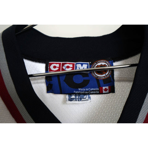 "Retail" Vintage CCM NHL Vancouver Canucks Ice Hockey V-neck Jersey Small Men's