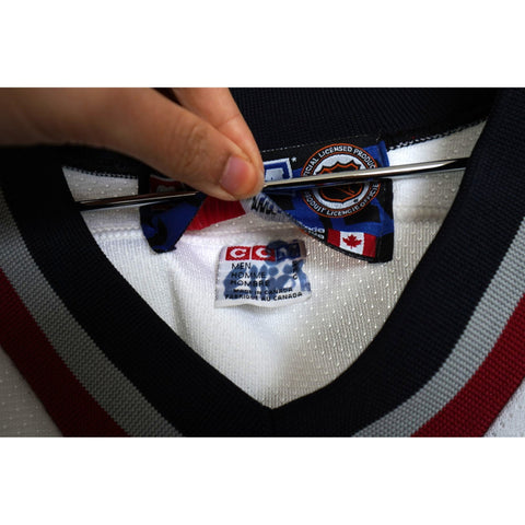"Retail" Vintage CCM NHL Vancouver Canucks Ice Hockey V-neck Jersey Small Men's