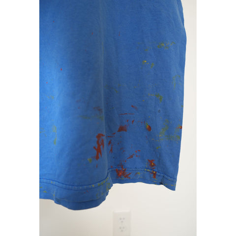 "Retail" Vintage 1999 Santana Supernatural Distressed Sleeveless Tee Shirt Blue