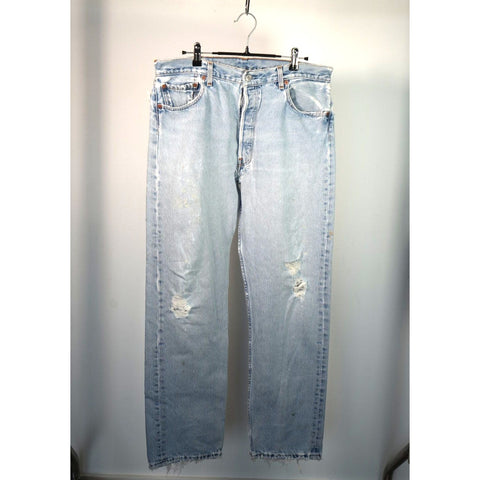 "Retail" Vintage 90s Levi's 501 Original Fit Distressed Straight Leg Denim Jeans 34x30.5