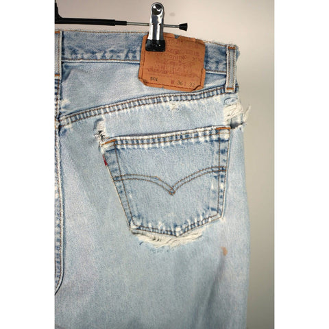 "Retail" Vintage 90s Levi's 501 Original Fit Distressed Straight Leg Denim Jeans 34x30.5