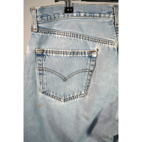 "Retail" Vintage 90s Levi's 501 Original Fit Distressed Straight Leg Denim Jeans 34x30.5