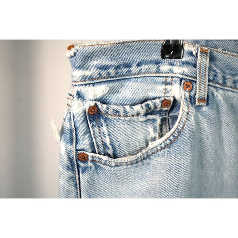 "Retail" Vintage 90s Levi's 501 Original Fit Distressed Straight Leg Denim Jeans 34x30.5