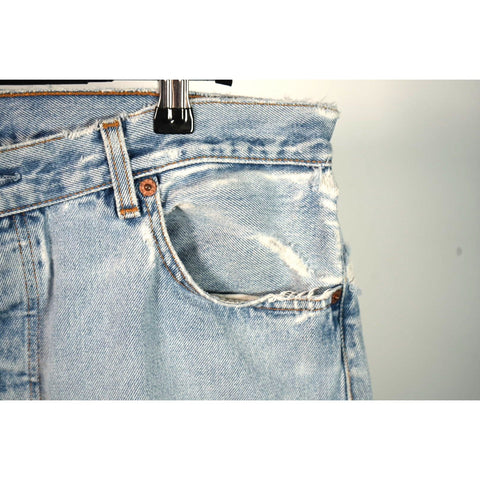 "Retail" Vintage 90s Levi's 501 Original Fit Distressed Straight Leg Denim Jeans 34x30.5