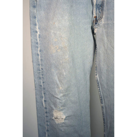 "Retail" Vintage 90s Levi's 501 Original Fit Distressed Straight Leg Denim Jeans 34x30.5