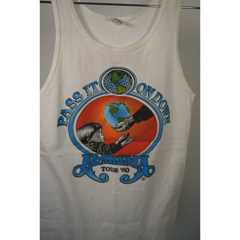 "Retail" Vintage Belton Pass It On Down Alabama Tour '90 Tank Top White Small