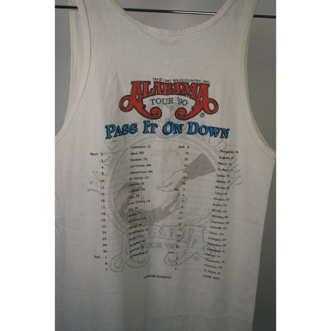 "Retail" Vintage Belton Pass It On Down Alabama Tour '90 Tank Top White Small