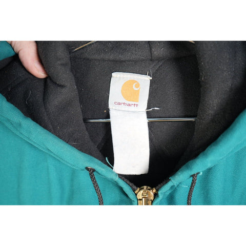 "Retail" VTG Carhartt Native American Aztec Quilted Lined Canvas Full Zip Hooded Jacket