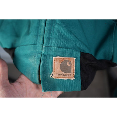"Retail" VTG Carhartt Native American Aztec Quilted Lined Canvas Full Zip Hooded Jacket