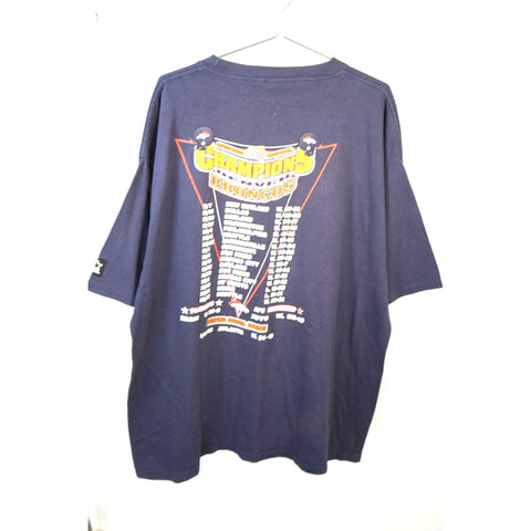 "Retail" Vintage Starter Super Bowl XXXIII Champions Denver Broncos Tee Shirt Navy XXL