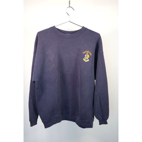 "Retail" Vintage Lee Delta Delta Delta Embroidered Pullover Sweatshirt Navy Blue XL