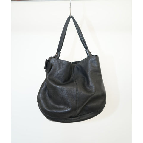 "Retail" Salvatore Ferragamo Vara Ribbon Black Calf Leather Handbag Women's