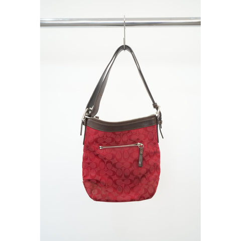 "Retail" Vintage Coach Signature Canvas/Leather Crossbody Shoulder Bag F12882 Women's