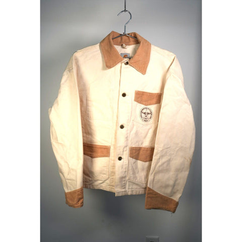 "Retail" Vintage Carhartt Canvas Corduroy Work Chore Jacket White Brown Men's