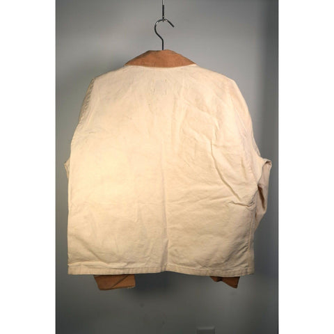 "Retail" Vintage Carhartt Canvas Corduroy Work Chore Jacket White Brown Men's
