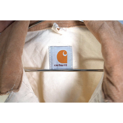 "Retail" Vintage Carhartt Canvas Corduroy Work Chore Jacket White Brown Men's