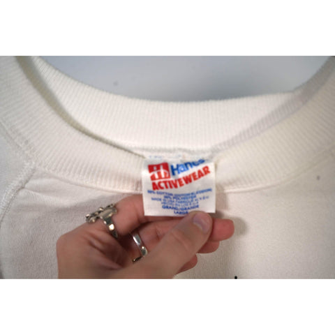 "Retail" Vintage Hanes Amazing Grace Music Notes Pullover Sweatshirt White L