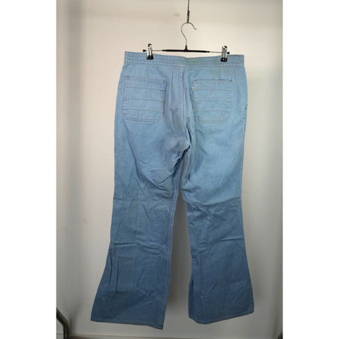 "Retail" Vintage Levi's White Tab Flare Baby Blue Jeans 34x29.5