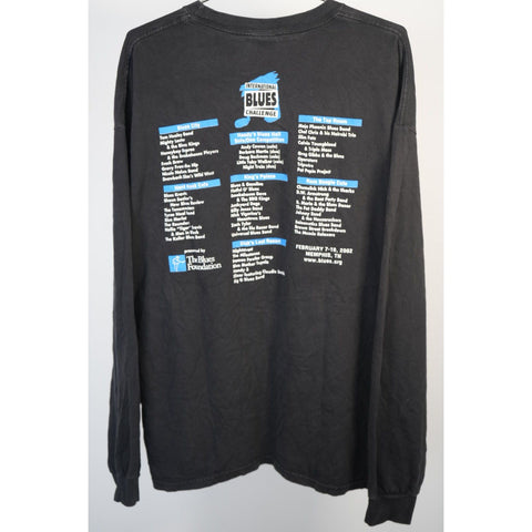 "Retail" Vintage Hanes Blues First International Blues Challenge L/S Tee Shirt Black 2XL