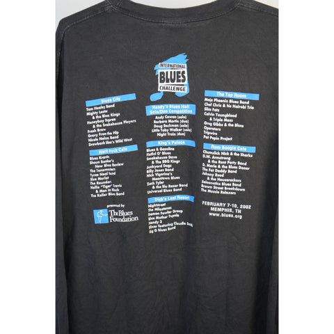 "Retail" Vintage Hanes Blues First International Blues Challenge L/S Tee Shirt Black 2XL