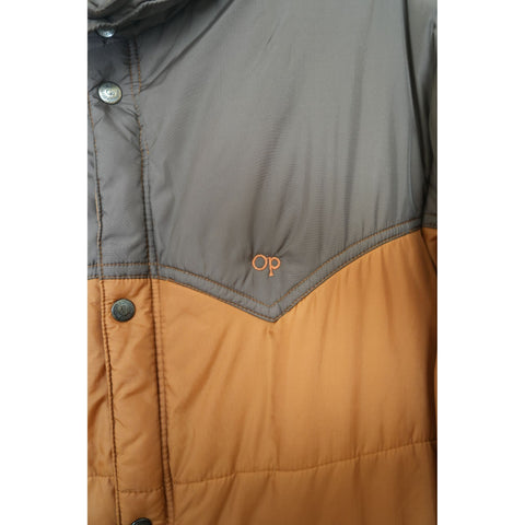 "Retail" Vintage Ocean Pacific Brown and Burnt Orange Puffer Jacket Size XL Men's
