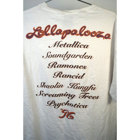 "Retail" Vintage Giant Summer of Noise 1996 Lollapalooza Tee Shirt White XL Single Stitch