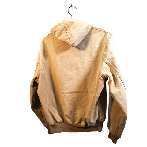 "Retail" Vintage Carhartt Thermal Lined Canvas Full Zip Hooded Jacket Tan Made in USA