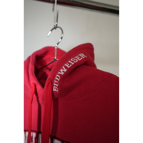 "Retail" Vintage Chase Authentics Earnhardt Jr #8 Budweiser Pullover Hoodie Red XL Men's