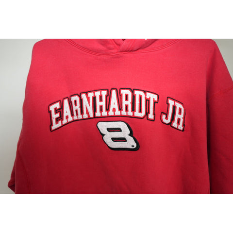 "Retail" Vintage Chase Authentics Earnhardt Jr #8 Budweiser Pullover Hoodie Red XL Men's