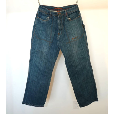 "Retail" Vintage Sean John Stitched Double Knee Baggy Denim Jeans 32x31 Men's