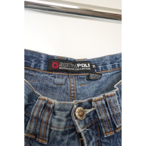 "Retail" Vintage Y2K Southpole Hip Hop Baggy Cargo Denim Jeans Blue W30 Men's