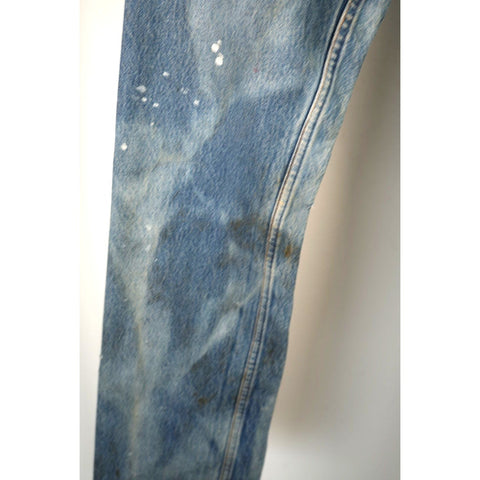 "Retail" Vintage Levi's Paint 501 Splattered Button-Fly Straight Leg Denim Jeans 34x31.5