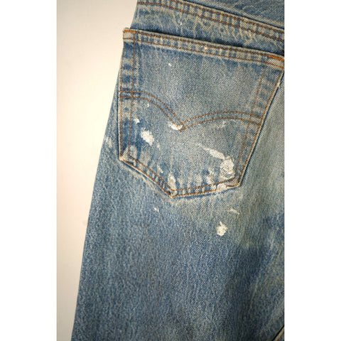 "Retail" Vintage Levi's Paint 501 Splattered Button-Fly Straight Leg Denim Jeans 34x31.5