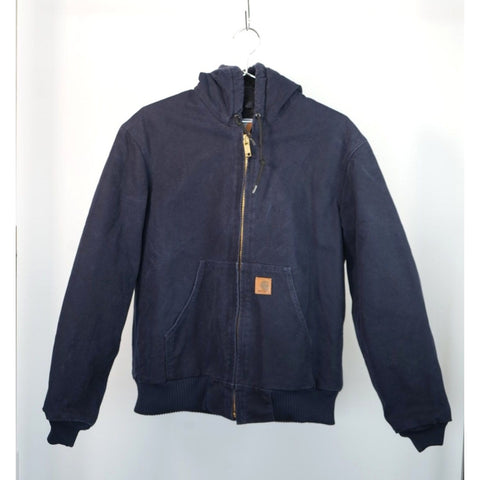 "Retail" Carhartt J130 MDT Flannel Quilt Lined Canvas Full Zip Active Jacket Navy Small