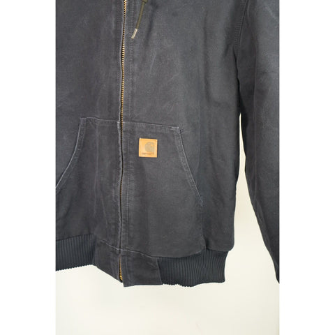 "Retail" Carhartt J130 MDT Flannel Quilt Lined Canvas Full Zip Active Jacket Navy Small