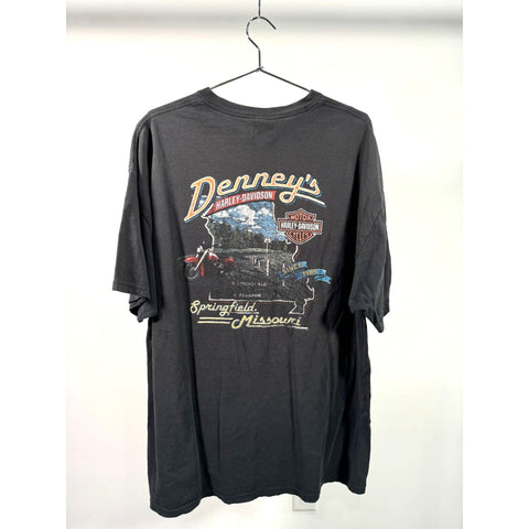 "Retail" Vintage Harley-Davidson Denny's Springfield, Missouri Graphic Tee Shirt Black