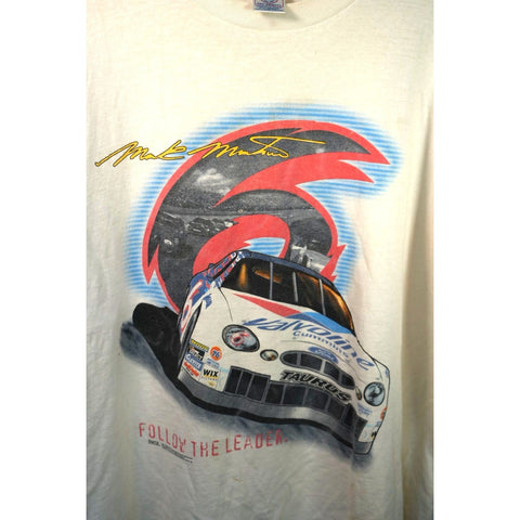 "Retail" Vintage Delta NASCAR Mark Martin Follow The Leader Tee Shirt White