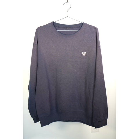 "Retail" Vintage Cut Tag USA Olympics Embroidered Pullover Sweatshirt Navy Blue