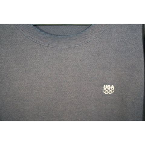 "Retail" Vintage Cut Tag USA Olympics Embroidered Pullover Sweatshirt Navy Blue