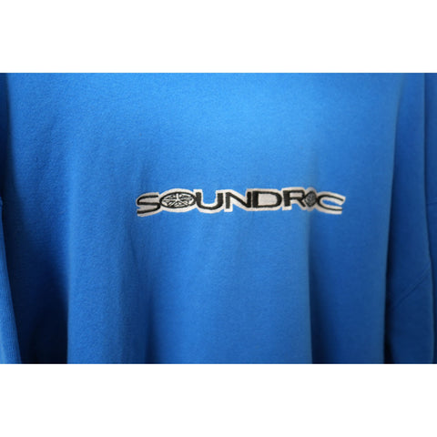 "Retail" Vintage BEST FOTL Soundroc Embroidered Pullover Hoodie Blue XL Men's