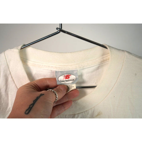 "Retail" Vintage New Balance 1999 The LaSalle Banks Chicago Marathon Tee Shirt White L