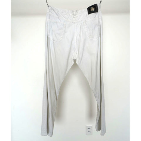 "Retail" Vintage Versace Jeans Couture Button-Fly Straight Leg Denim Jeans White 34x28