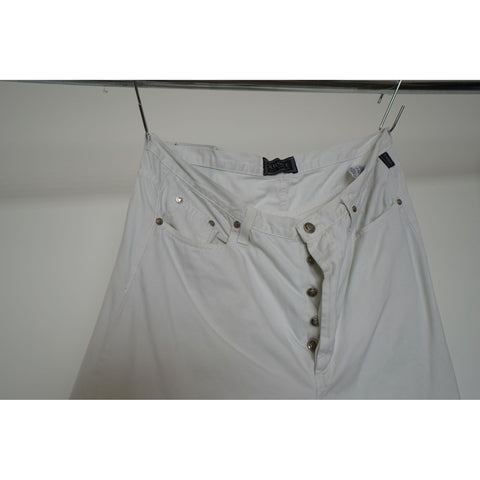 "Retail" Vintage Versace Jeans Couture Button-Fly Straight Leg Denim Jeans White 34x28