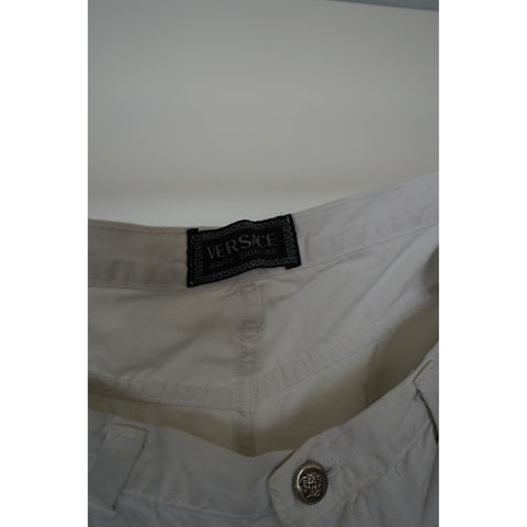 "Retail" Vintage Versace Jeans Couture Button-Fly Straight Leg Denim Jeans White 34x28