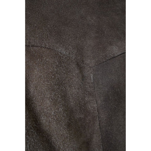 "Retail" Vintage Sherpa Lined Suede Leather Full Zip Bomber Flight Jacket Brown